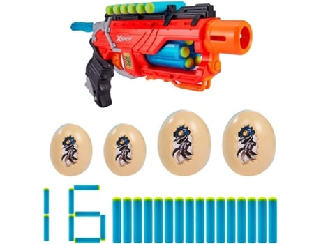 Arma de Brincar ZURU Pistola com munições e 4 ovos Dino Attack X-Shot (16 munições )