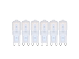 6pcs lâmpada LED G9 regulável 3W 360 graus luz branca natural 110-140V para lâmpadas de teto e pendentes | S/MARCA