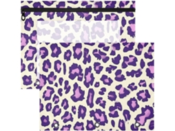 Conjunto de 2 Porta lápis Plástico com 3 Furos para Fichários Argolas, Ideal Estudantes, Material Escolar e Pr