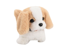 Ats perro de Peluche Eléctrico de Simulación Con Caminar, Cola Moviéndose Y Ladrido Beige San Bernardo 18x14.5x13.5cm