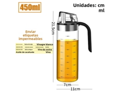 Pote de vidro de 450ml para temperos, moldes e outros produtos alimentícios. Ideal para armazenar óleo, vinagre e especiarias. MDUG