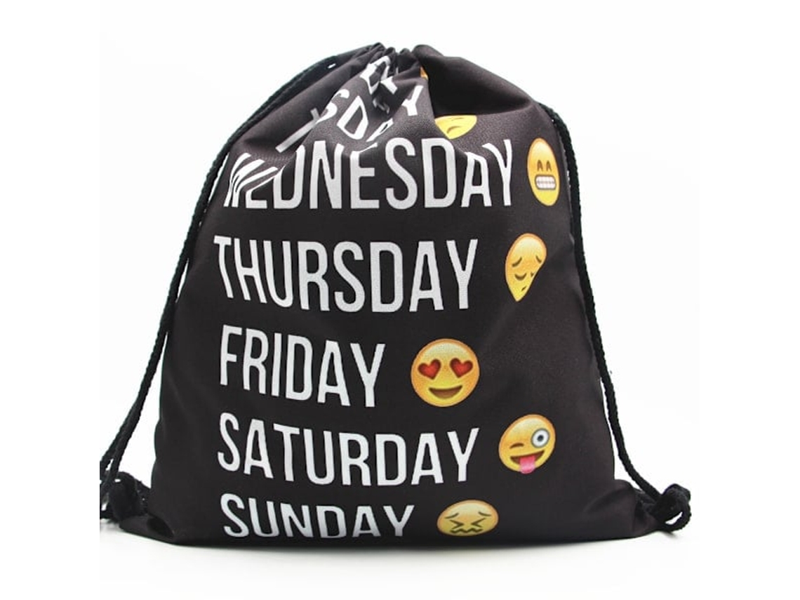 Bolsa de Ginástica Clássica Tg com Smiley, 3 Preta BRILVIBERA