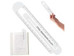 Régua Reta Com Borda, Marcador de Página Metálico 2em 1e Régua Reta 15cm, Ferramenta de Leitura Fácil Com Marcador
