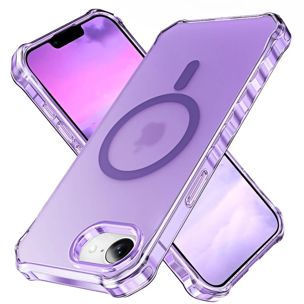 (roxo, Iphone 16e) Capa Protetora Magnética, Compatível Com Magsafe, Antiderrapante E Resistente A Impactos, Material Pctpu