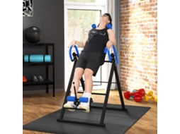 Mesa De Treino Reversível E Dobrável Com Pesos, Cinto De Segurança Regulável E 3 Ajustes De Ângulo – 79x114x153cm, Nas Cores Azul E Preta