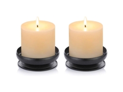 2026 portavasos de Hierro Negro, 2 Piezas, para Velas Led Y Normales, Decoración Hogar Fiestas Bodas