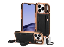 Capa Resistente A Impactos Em Putpu Para Iphone 17 Air, Compatível Com Iphone 17 Air, Com Alça Transversal, Compartimento Para Cartão E Suporte - Pre