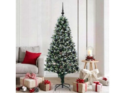 Vidaxl Árvore De Natal Artificial Verde 180 Cm Pvc, Aço E Plástico