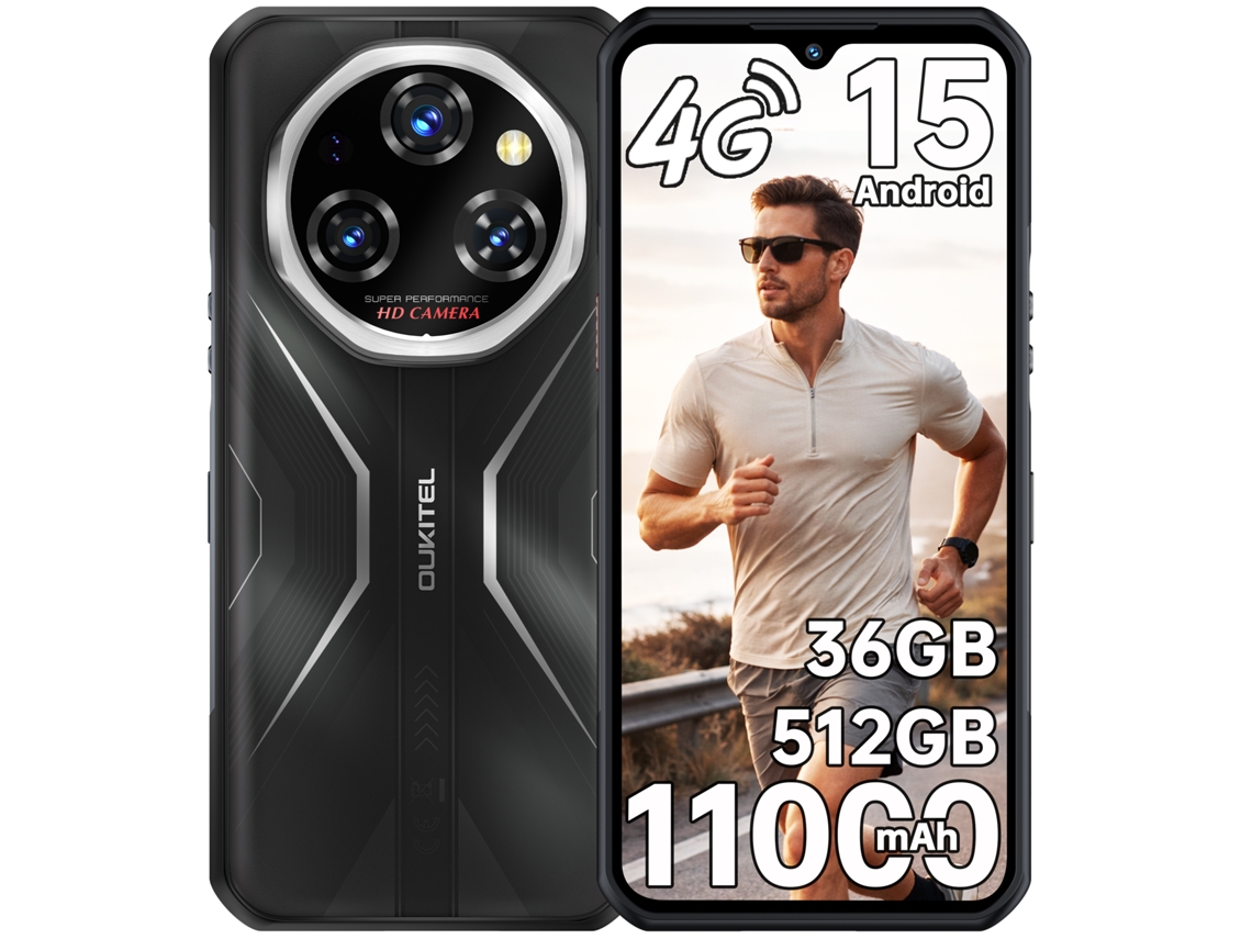 Smartphone Resistente 2026 OUKITEL Wp55s 36 Gb 512 Gb 6.6" Fhd+ 120hz 11000 Mah 64mp Nfc Negro