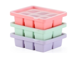 Bandeja De Gelo De Silicone, Moldes De Gelo Grandes Com Tampa Desmontável, 3 Pacotes, 18 Cubos Quadrados