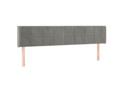 Cabeceira de Cama com Abas Veludo Cinzento Claro MAISON EXCLUSIVE (203x16x78 cm)