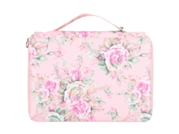 Estuche de Lápices 200 Espacios Impreso Con Rosa 4 Capas Cremallera Funda Portaminas Almacenamiento de Papelería