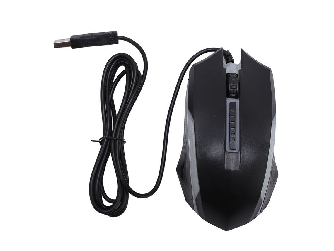 Ratón USB con cable, 1200 DPI, RGB, óptico, agarre cómodo, universal | S/MARCA