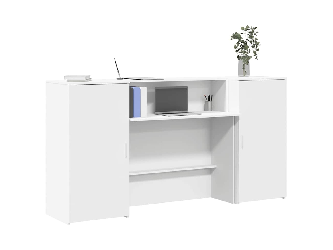 Vidaxl Balcão Recepção 200x50x103,5 Cm Madeira Branco