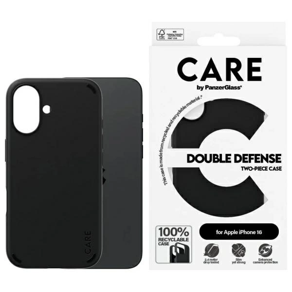 Capa Protetora PANZERGLASS Para Iphone 16 Com Dupla Prevenção De Defesa