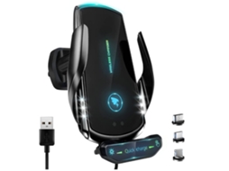 Carregador Carro Sem Novo Atualizado Todos Smartphones Carregamento YIZHOOD Preto