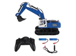Mali brinquedo de Construção Excavadora Rc de Liga 1:18 com Controle Remoto 2.4g para Crianças a Partir de 8 Anos Azul Bateria Dupla