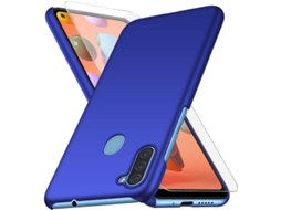 Película de Ecrã Dura Proteção para Samsung Galaxy A11 HONGWE. Vidro Temperado Azul