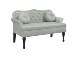 Banco com Almofadas Cinza Claro 120,5x65x75 Cm Veludo MAISON EXCLUSIVE