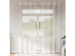 Vidaxl Cortinas De Voile Com Ilhós 2 Pcs Creme 140x225 Cm