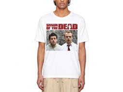 Rockinstone Shaun Of The Dead Movie Shaun And Ed White Adult T-shirt Size:l