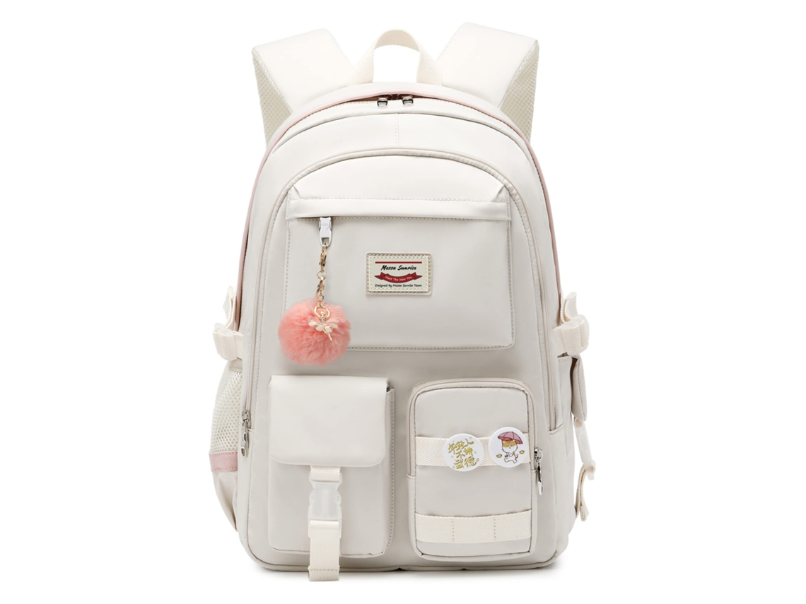 Mochila Universitária De Grande Capacidade Siurn Branco