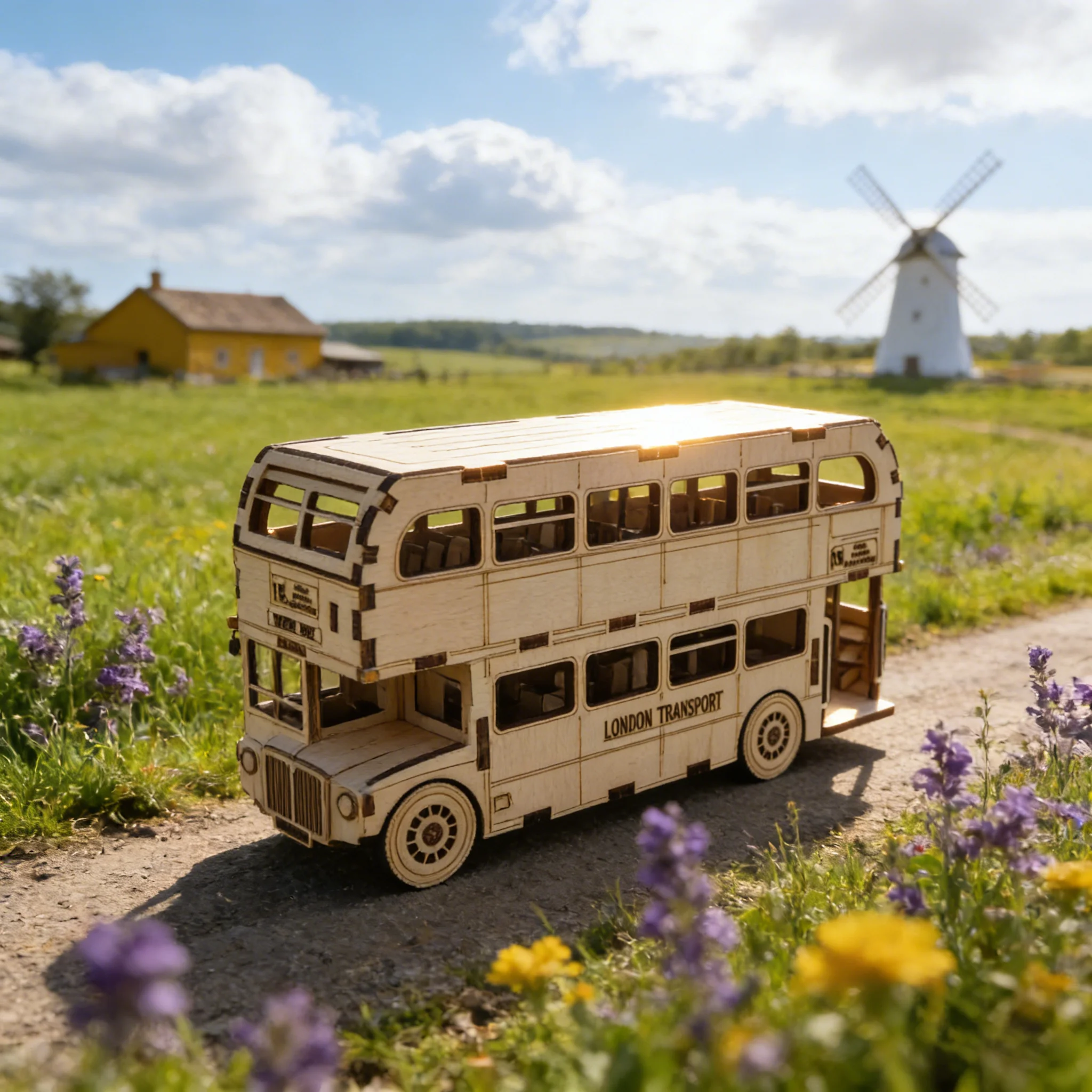 Quebra cabeça de Ônibus 3d de Madeira, Kit de Modelo Faça Você Mesmo, Presente Artesanal MDUG