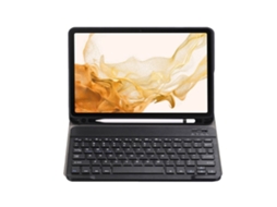Capa Com Teclado Para Tablet Lurelia, Compatível Com Samsung Galaxy Tab S7/s8/s7 Fe/t970/t975 Preta, Tpu, Teclado Bluetooth, Fixação Magnética