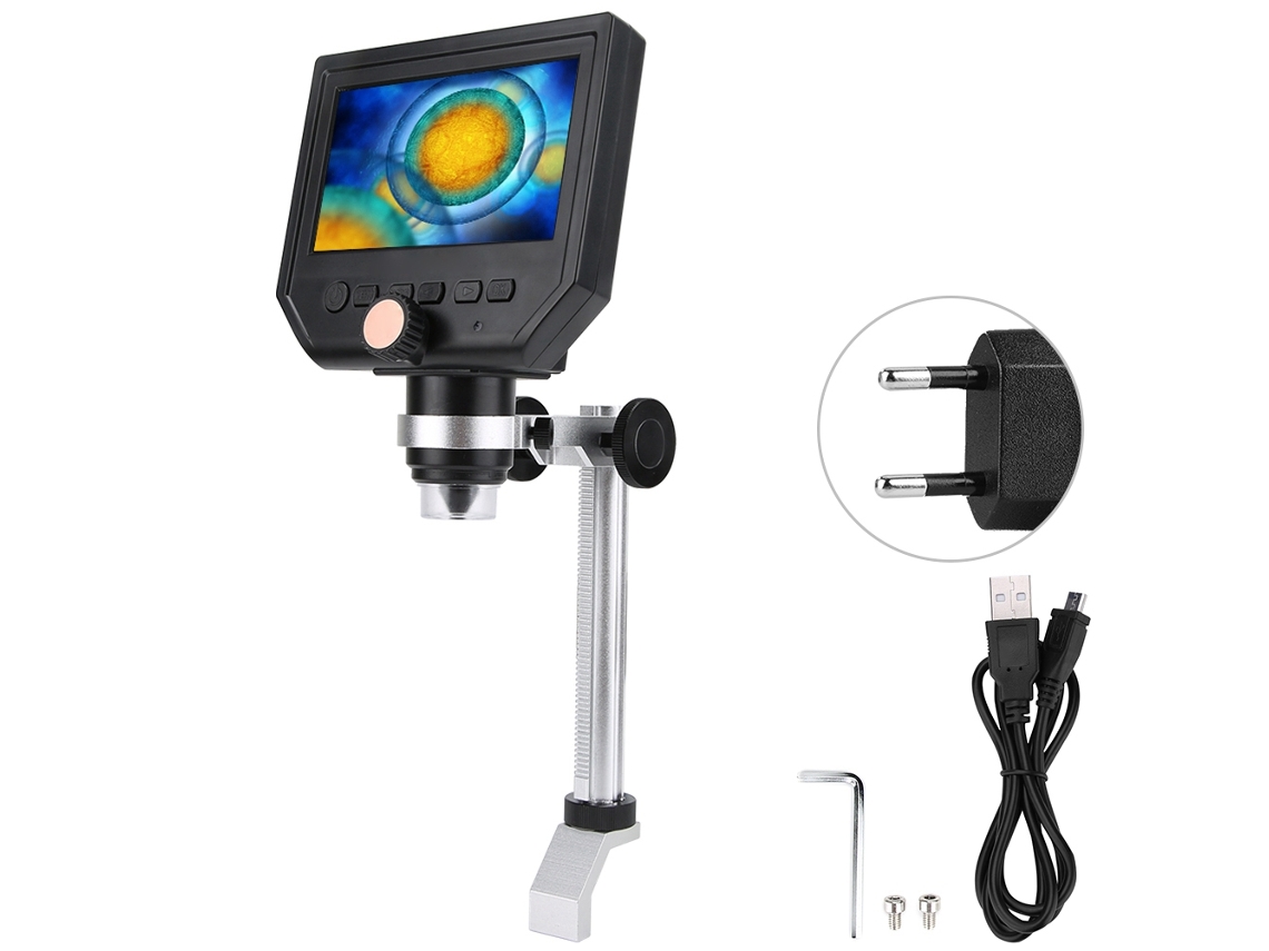 Microscópio Digital De Alta Definição 600x Com Tela De 4,3 Polegadas (gravação De Vídeo E Captura De Fotos)