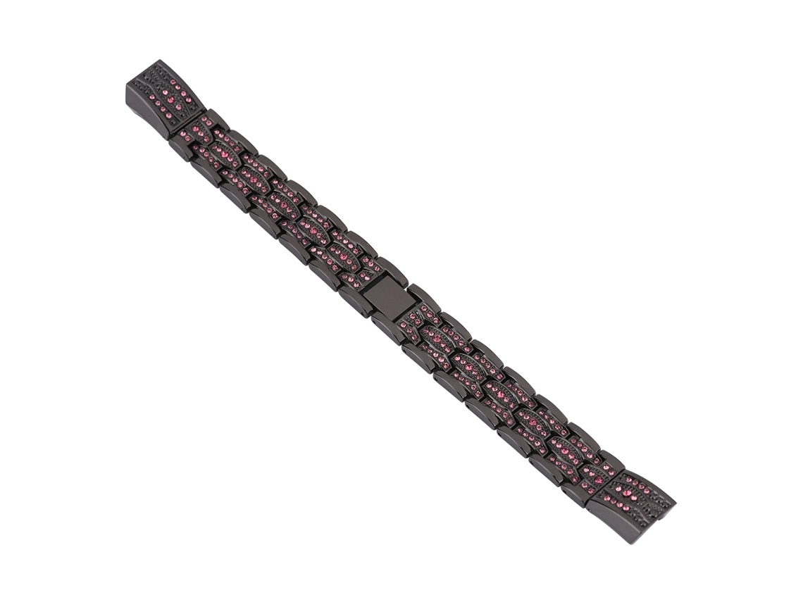 Cinto Substituto Fitbit Alta Aço Inoxidável Strass Prata Branco