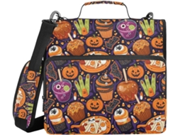 Pasta Organizadora com 3 Anéis, Estampa de Data e Comida de Halloween, 3,8cm 1,5 Polegadas, Come Date