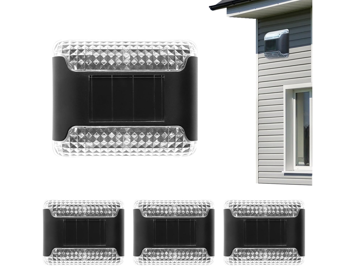 Lâmpadas Solares De Limpeza Externa, Apliques Murais À Energia Solar 4 Lâmpadas Solares De Jardim Gokoco