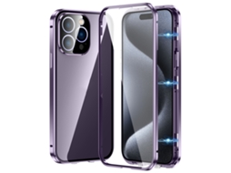 Capa De Vidro Temperado Hd Para Iphone 15 Pro Max - Fecho Magnético Duplo