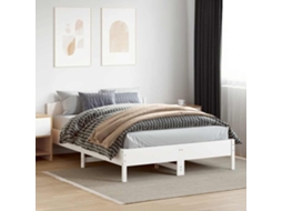 Vidaxl Cama Sem Colchão 160x200 Cm Madeira De Pinho Maciça Branco