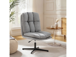 Poltrona De Sala Poltrona Giratória 360° Poltrona Relax Com Altura Ajustável Assento Largo 63x75x92-102 Cm Cinza Claro