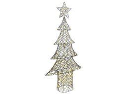 Conjunto 1 Decoração De Natal Vidaxl Branco Quente Vime (180 Cm)