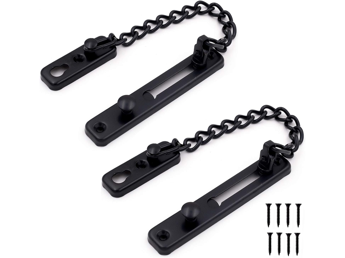Conjunto De 2 Travas Corrente Para Porta, Protetor Segurança Em Aço Inoxidável Com