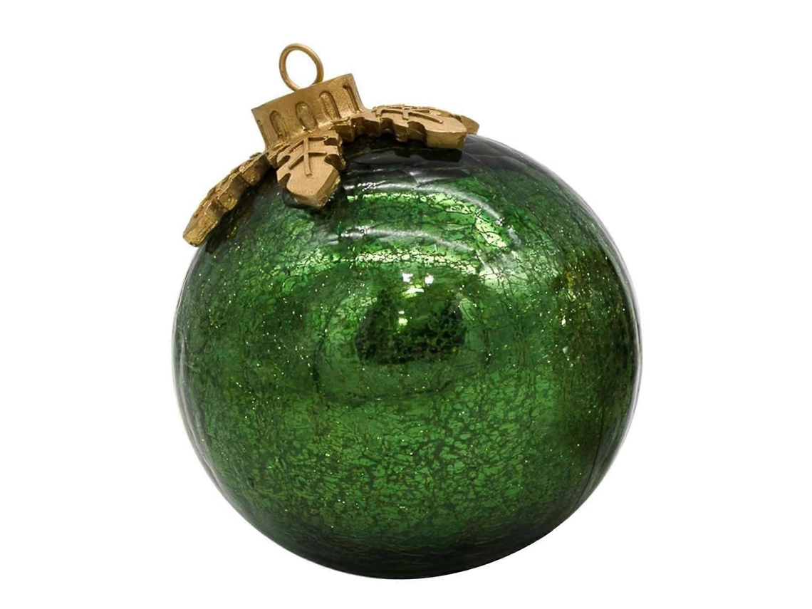 Luminária De Esfera De Vidro Com Efeito Craquelê Led De 6 Polegadas, Operada Por Pilhas, Para Decoração De Mesa Em Festas E Natal