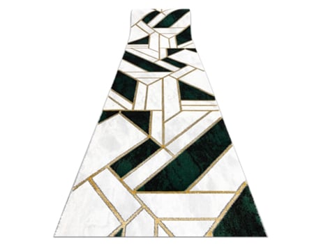 Passadeira DYWANY LUSZCZOW Emerald Exclusivo Glamour Mármore Geométrico Garrafa Poliéster Verde (70x250cm)