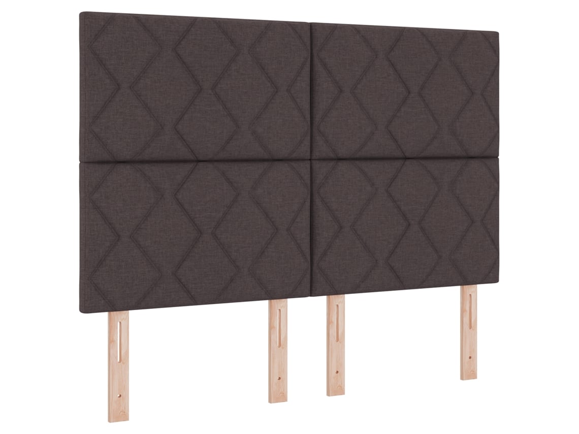 Cama Bospring Com Colchão Marrom Escuro Tecido Vidaxl Castanho Fabric (160x200 Cm)