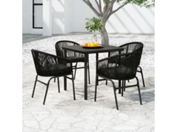 Vidaxl 5 Pcs Conjunto De Jantar Para Jardim Preto
