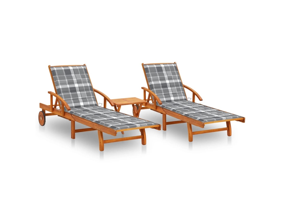 Sun Lounger, Sun Loungers Vidaxl Marrom Madeira De Acácia (n/a)