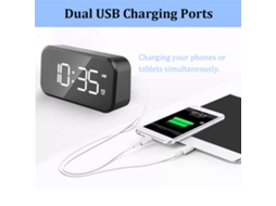 Despertador Digital Com Carregamento Usb E Brilho Ajustável