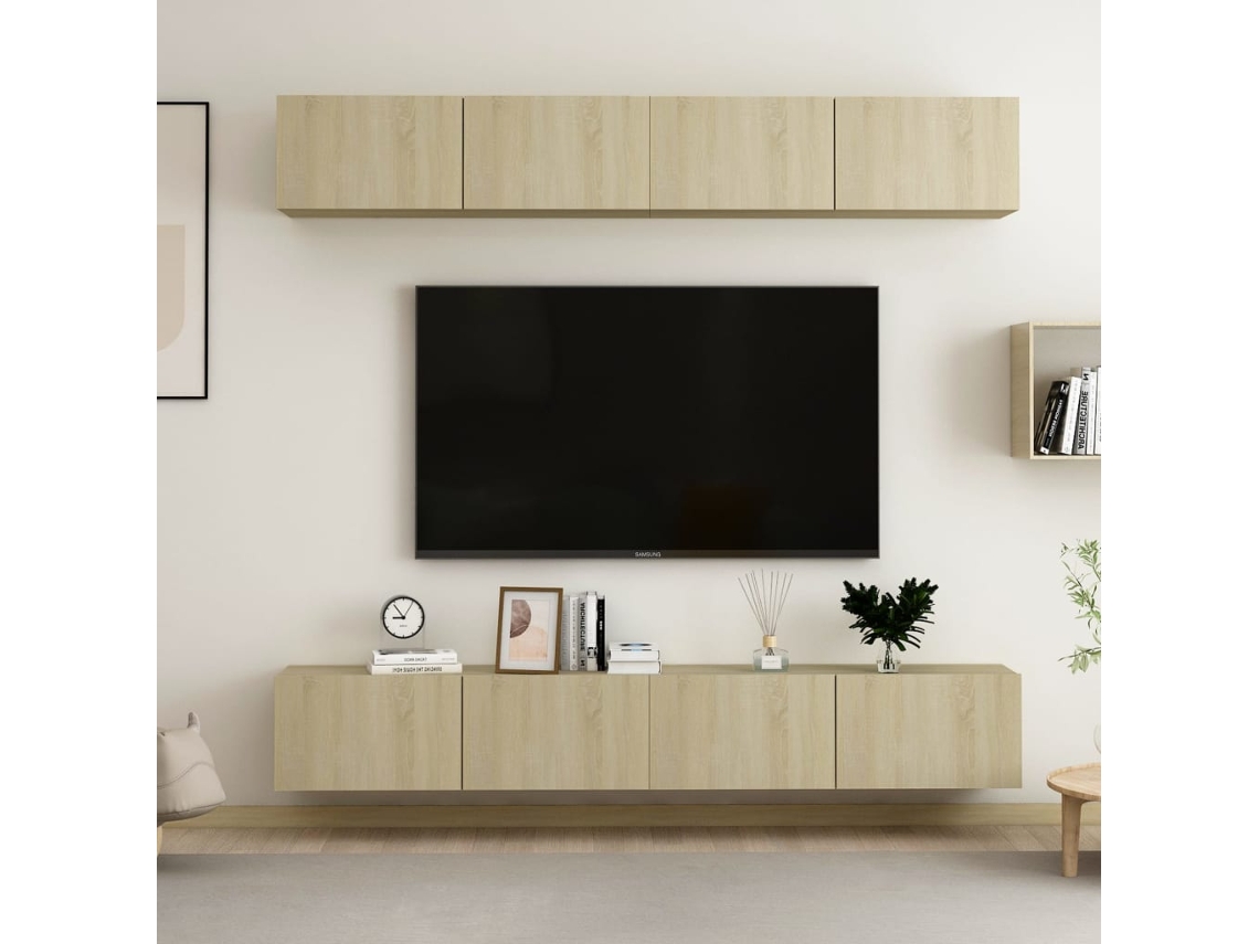 Vidaxl Móveis de Tv 4 Pcs Derivados de Madeira Carvalho Sonoma