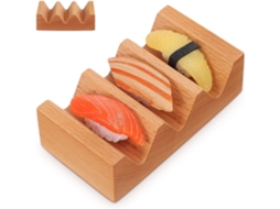 Suporte De Madeira Para Sushi - Superfície Lisa E Fácil De Limpar.