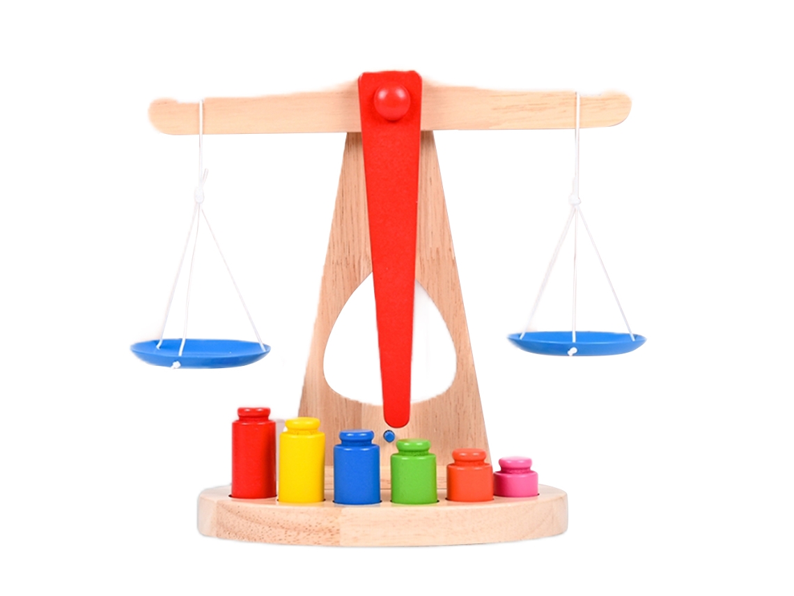 Brinquedo De Balança De Madeira Para Crianças - Auxiliar De Ensino Matemático E Brinquedo Educativo Infantil