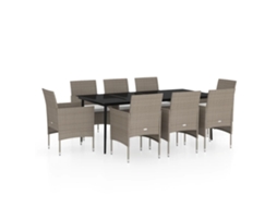 Garden Dining Set, Garden Dining Sets Vidaxl Bege Rattan / Vime (200 Cm Table Length)