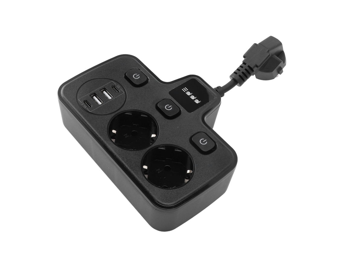 Laxiscreed Tomada De Parede Elegante Com Interruptor E 4 Portas Usb Para Carregamento Rápido