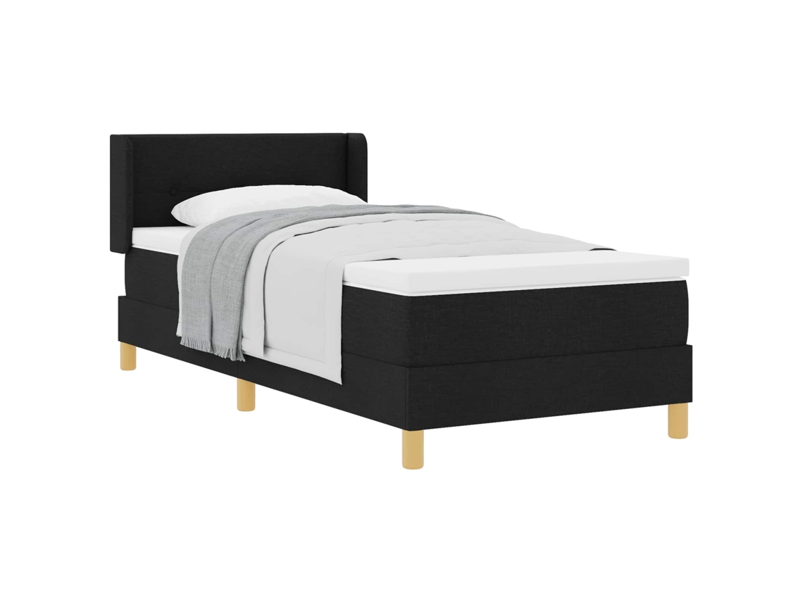 Cama Box com Colchão com Cabeceira Preto 200x100 Cm MAISON EXCLUSIVE