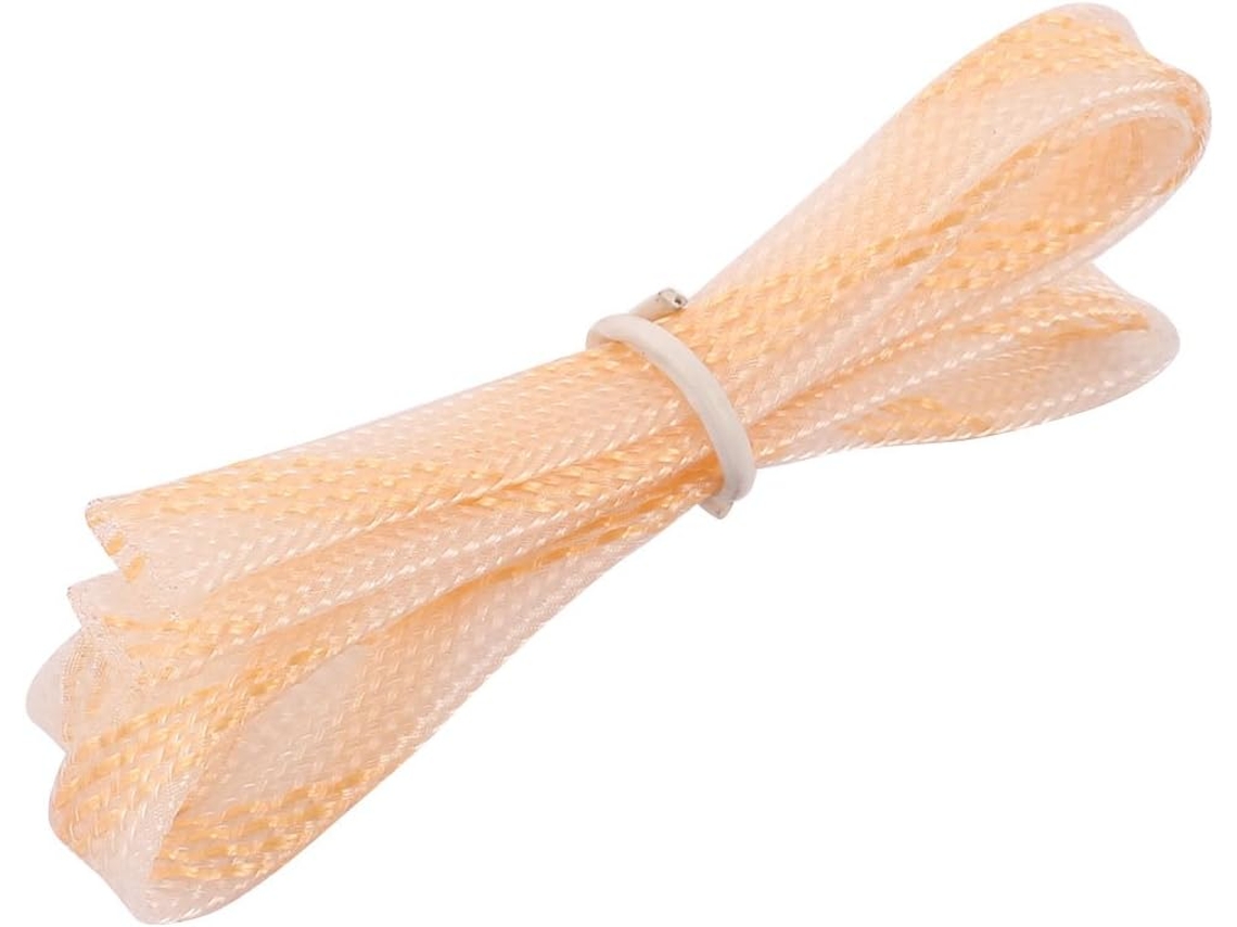 Bainha Trançada de Pet Transparente Laranja 8 Mm Diâmetro com 50 Cm Comprimento CHABERLU